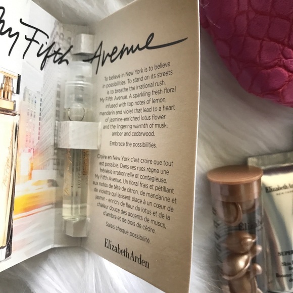 Elizabeth Arden NEW 8 Pc GWP Pink Faux Crocodile Leather Cosmetic Bag ~ Prevage - Picture 6 of 11